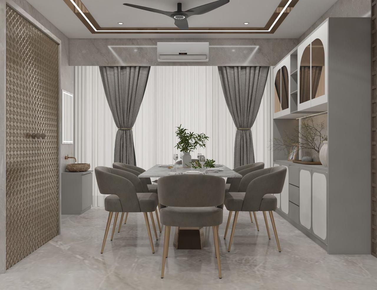 Vinay Mehta project — Stylish dining room with bold spatial design