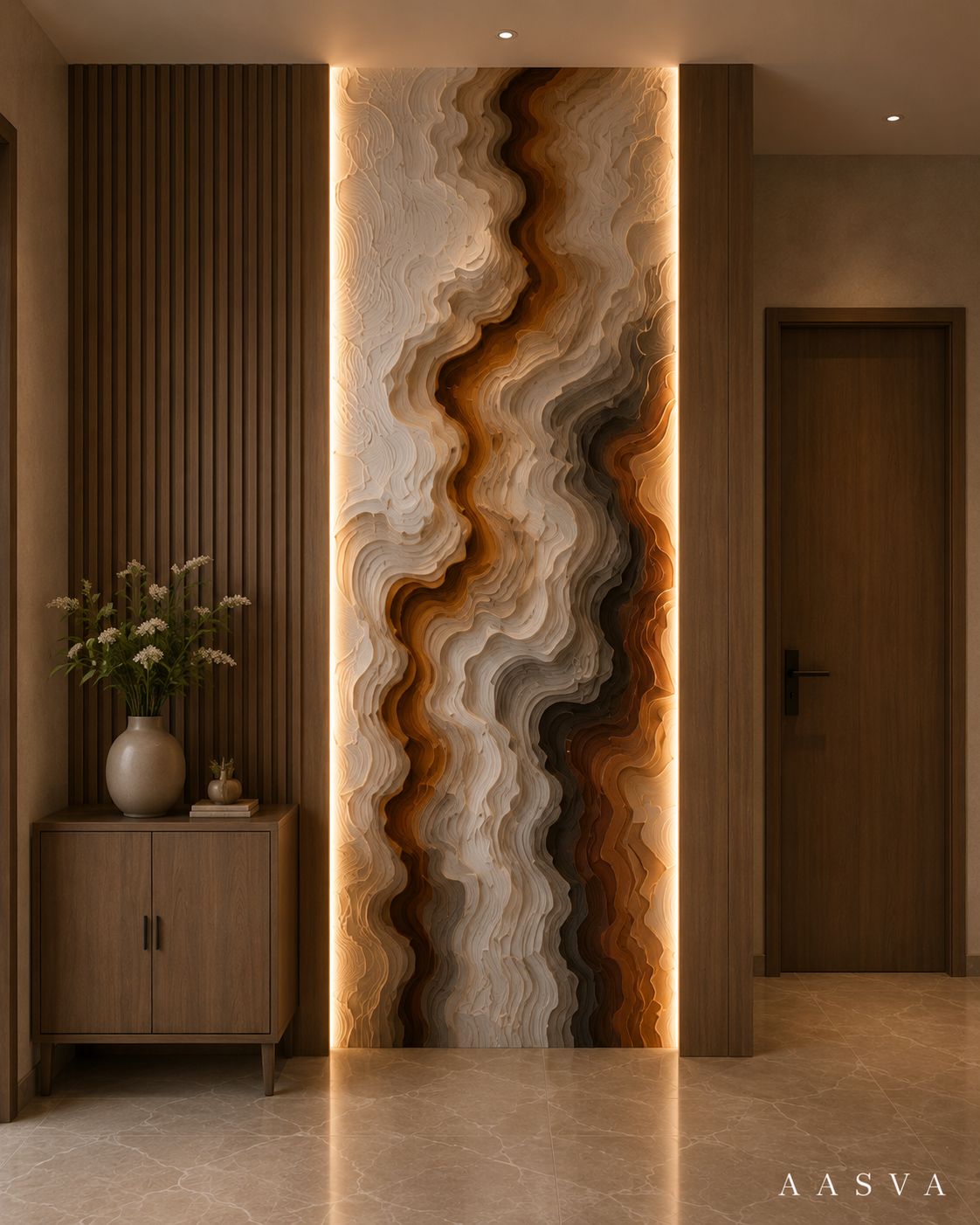 Interior design project: TEXTURED ELEGANCE — Premium Collection space styled by Aasva